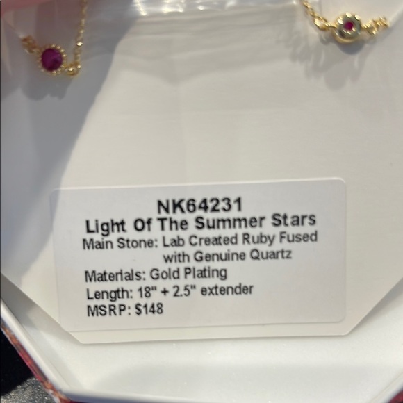 BP July 2025 - Lab Created Ruby Fused w/Genuine Quartz Necklace - Picture 2 of 2